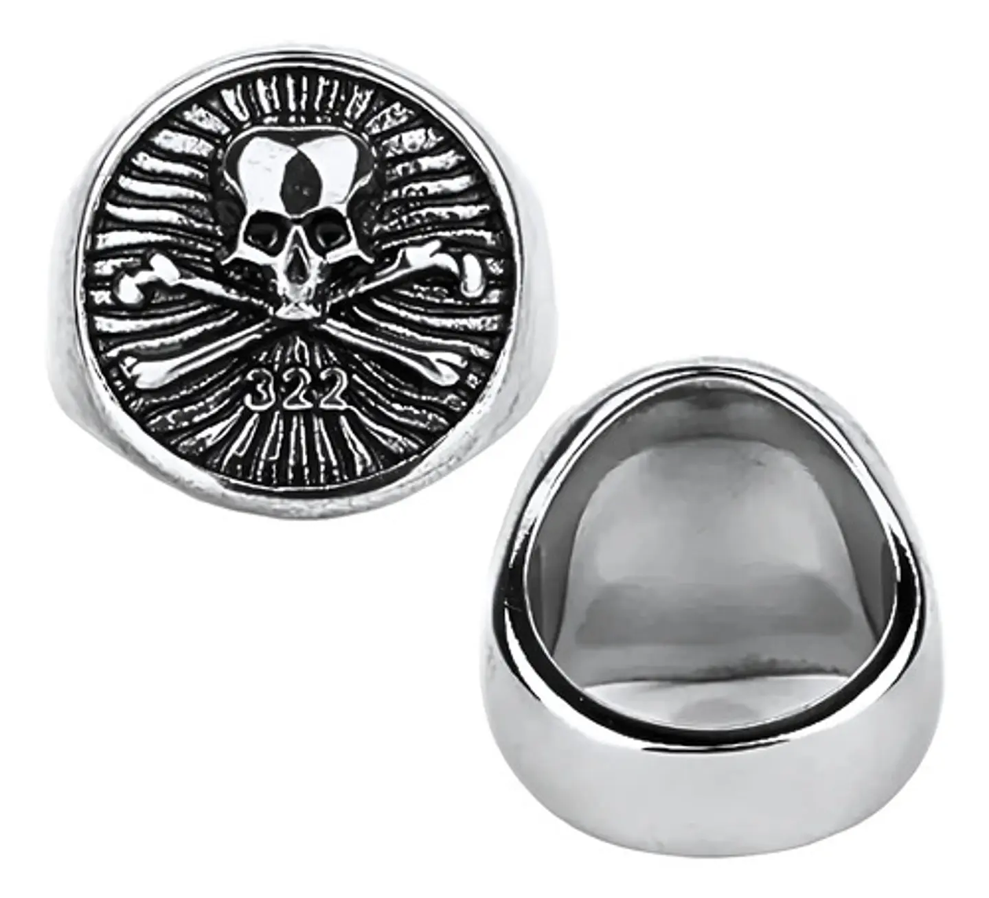 Anillo Calavera Craneo Color Plata Acero Inoxidable Hombre 3