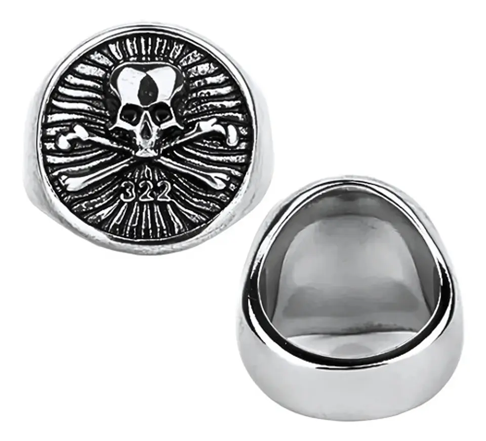 Anillo Calavera Craneo Color Plata Acero Inoxidable Hombre 3