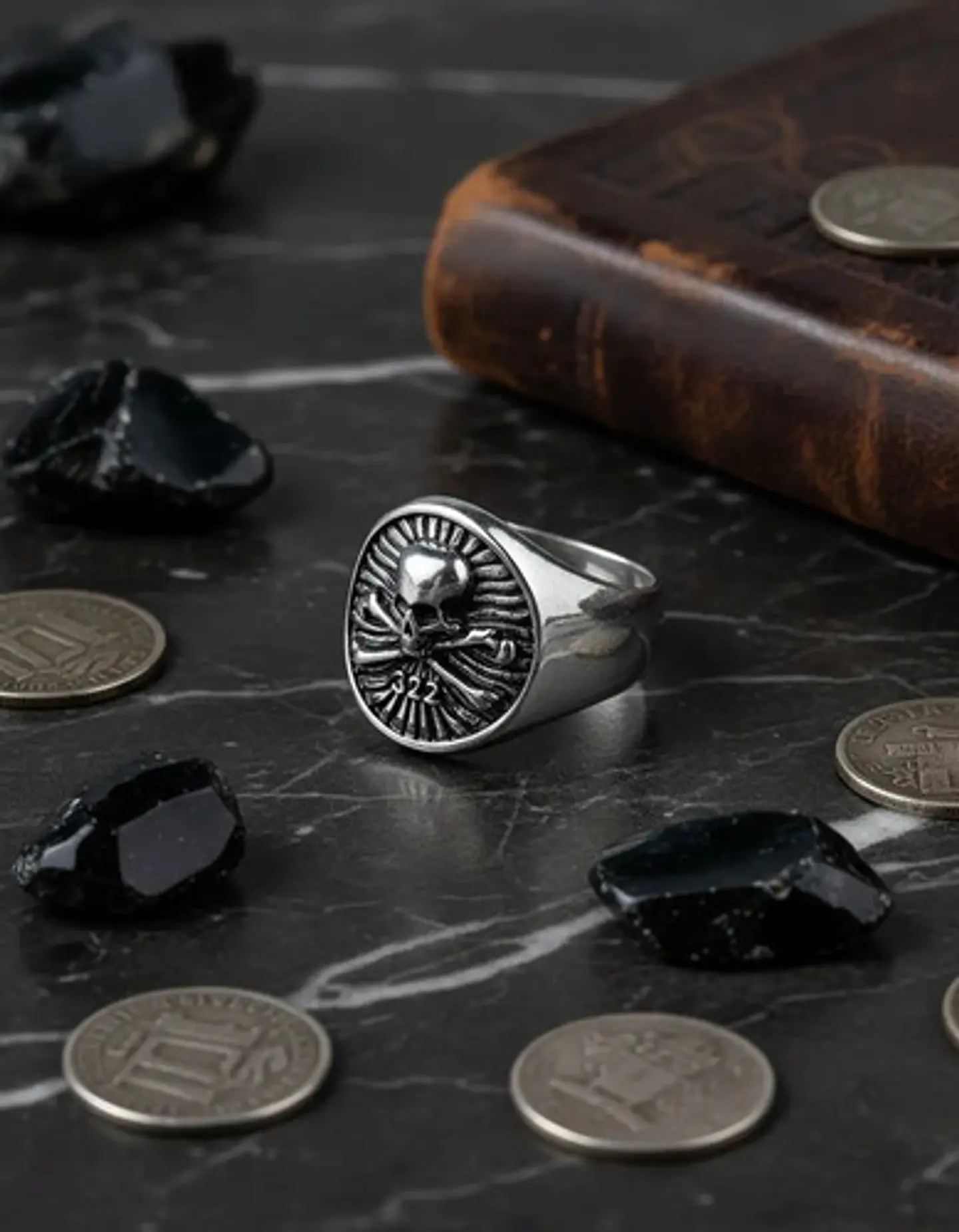 Anillo Calavera Craneo Color Plata Acero Inoxidable Hombre 7