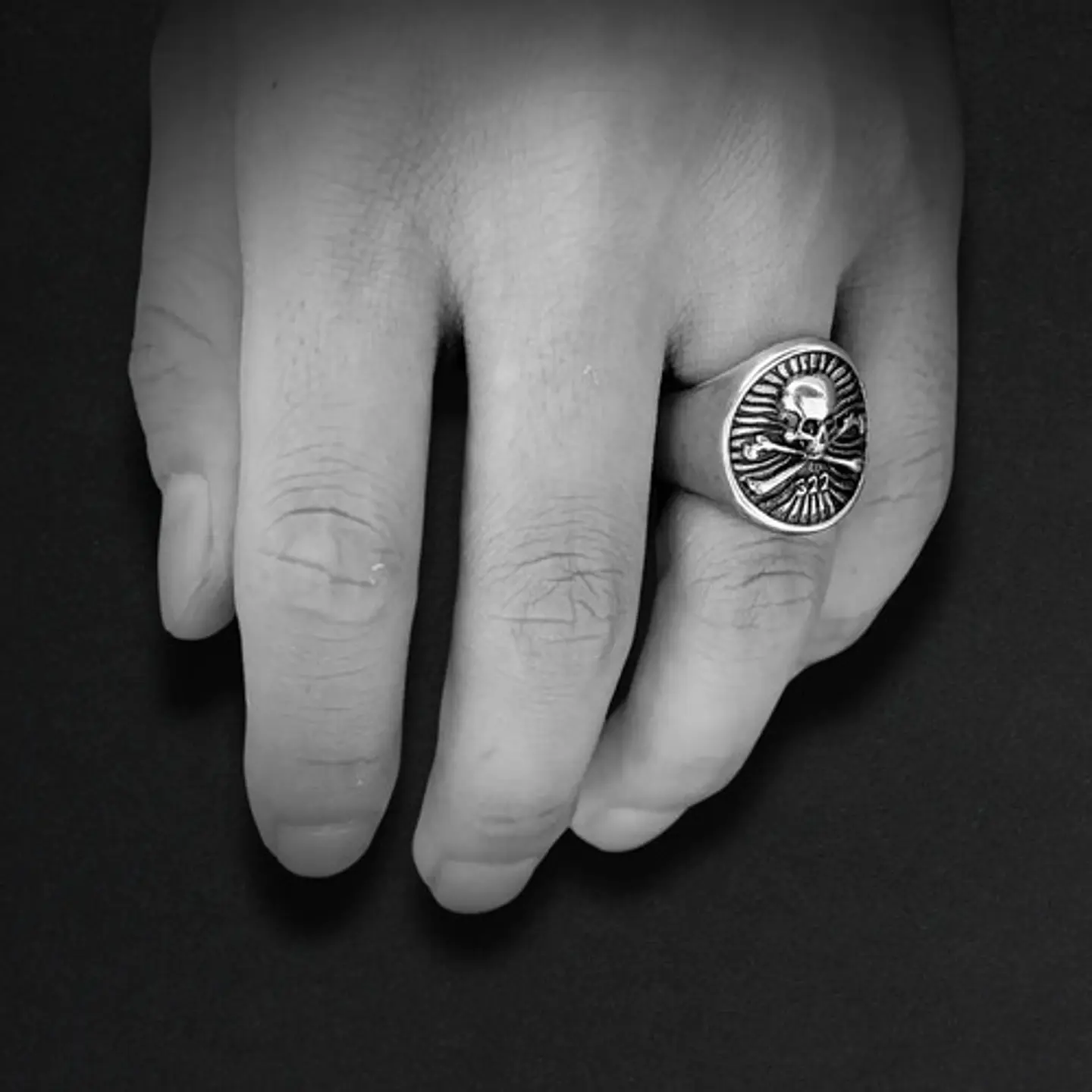 Anillo Calavera Craneo Color Plata Acero Inoxidable Hombre 9