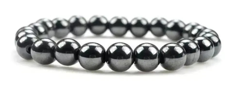 Pulsera Elástica Piedras Naturales Hematita Hombre Y Mujer 1