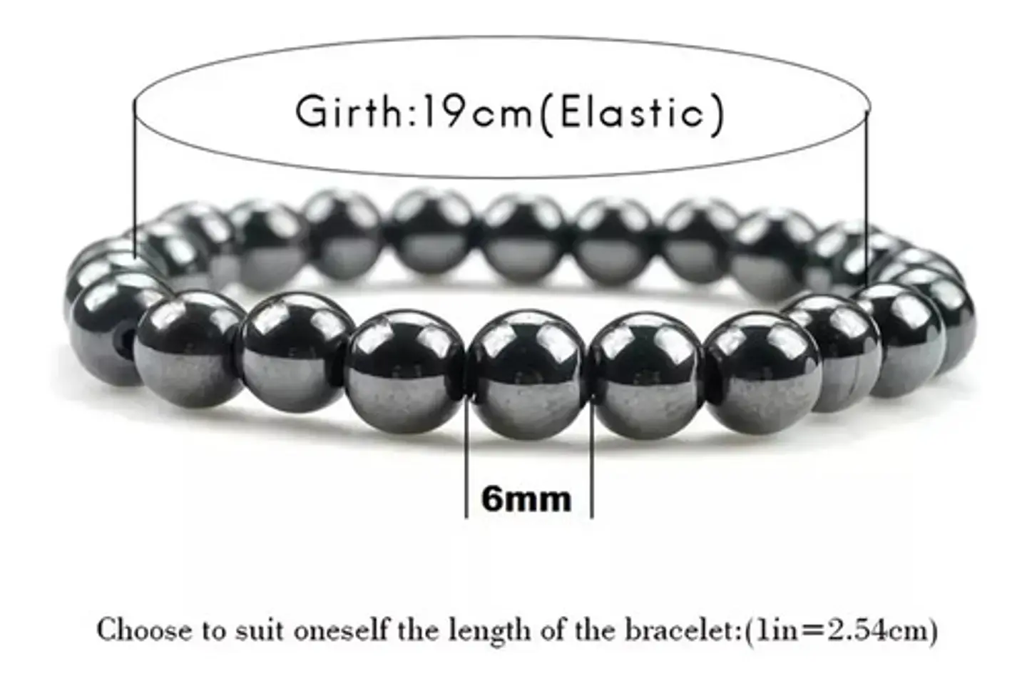 Pulsera Elástica Piedras Naturales Hematita Hombre Y Mujer 3