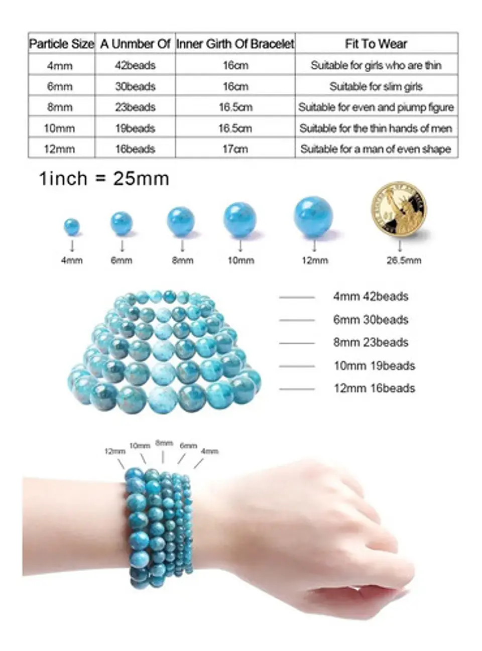 Pulsera Elástica Piedras Naturales Hematita Hombre Y Mujer 7