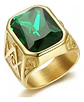 Anillo Para Hombre Masón Logia Con Piedra Cz Acero Color Oro - Miniatura 12