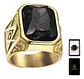 Anillo Para Hombre Masón Logia Con Piedra Cz Acero Color Oro - Miniatura 20