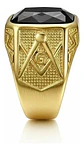 Anillo Para Hombre Masón Logia Con Piedra Cz Acero Color Oro - Miniatura 21