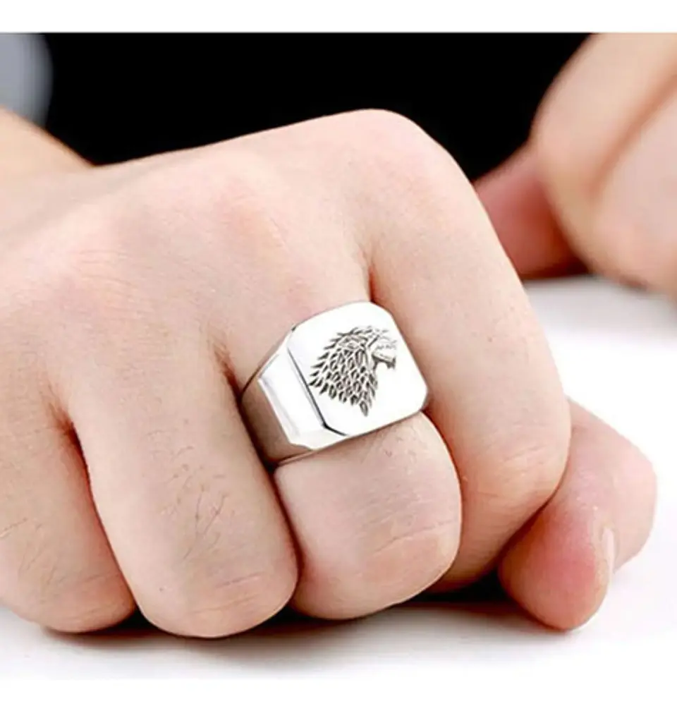 Anillo Color Plata Game Of Thrones Acero Inoxidable Hombre 5