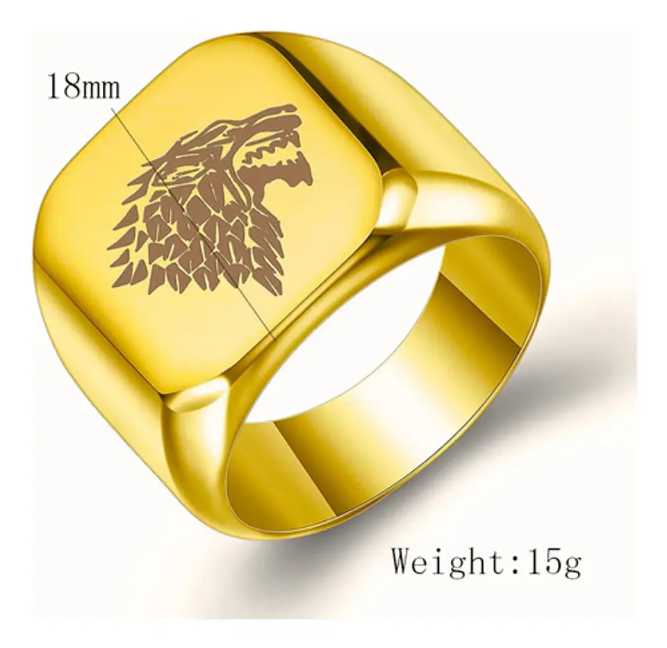 Anillo Color Plata Game Of Thrones Acero Inoxidable Hombre 10