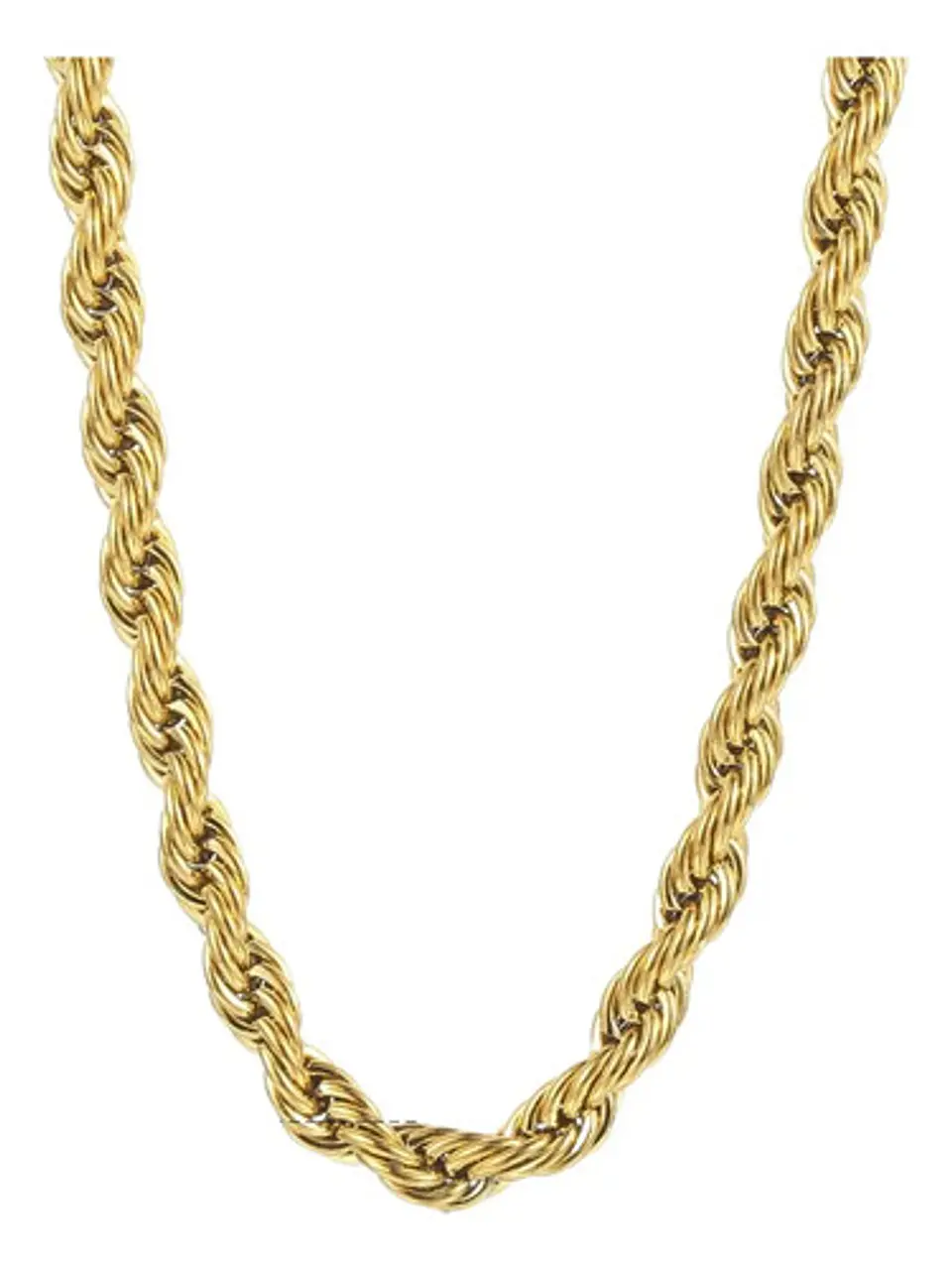 Cadena Soga 4 Mm Color Oro Acero 50 Cm Trenzada Hombre Mujer 1