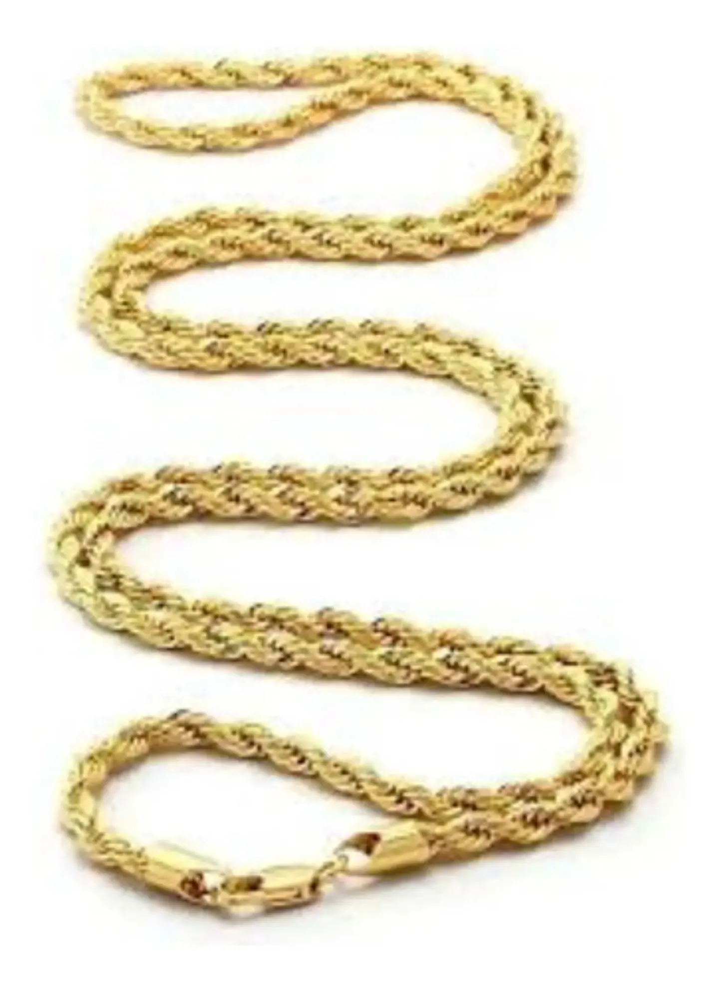 Cadena Soga 4 Mm Color Oro Acero 50 Cm Trenzada Hombre Mujer 2