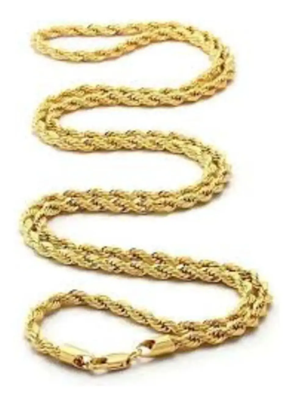 Cadena Soga 4 Mm Color Oro Acero 50 Cm Trenzada Hombre Mujer 2