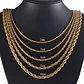 Cadena Soga 4 Mm Color Oro Acero 50 Cm Trenzada Hombre Mujer - Miniatura 9