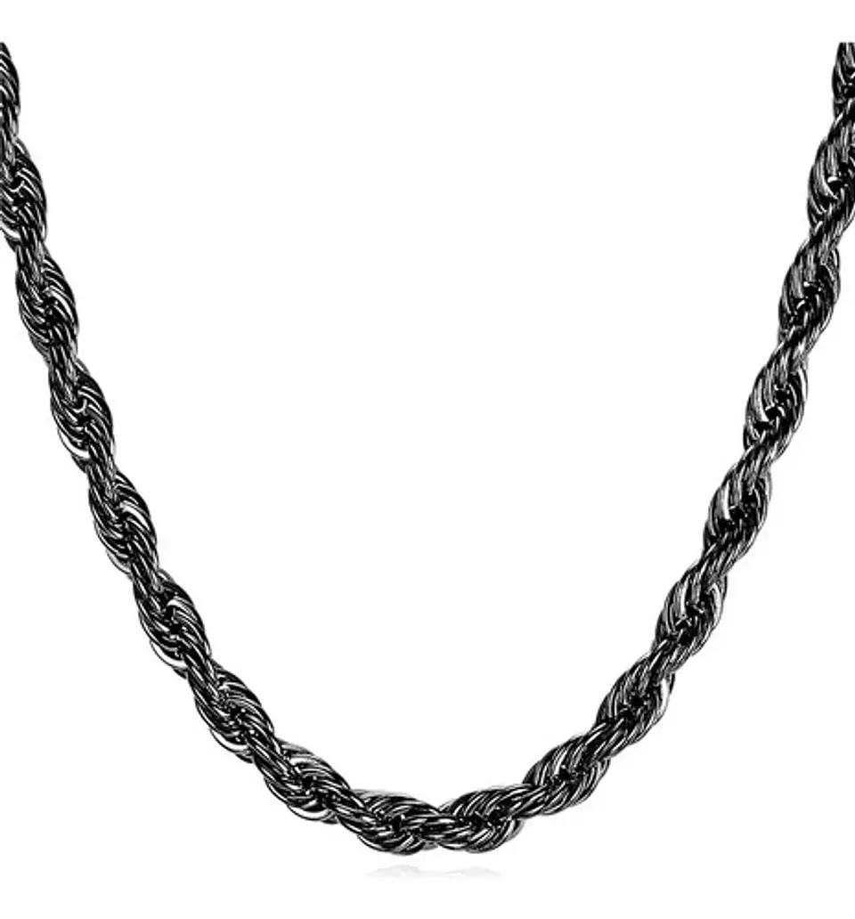 Cadena Soga 4 Mm Color Oro Acero 50 Cm Trenzada Hombre Mujer 11