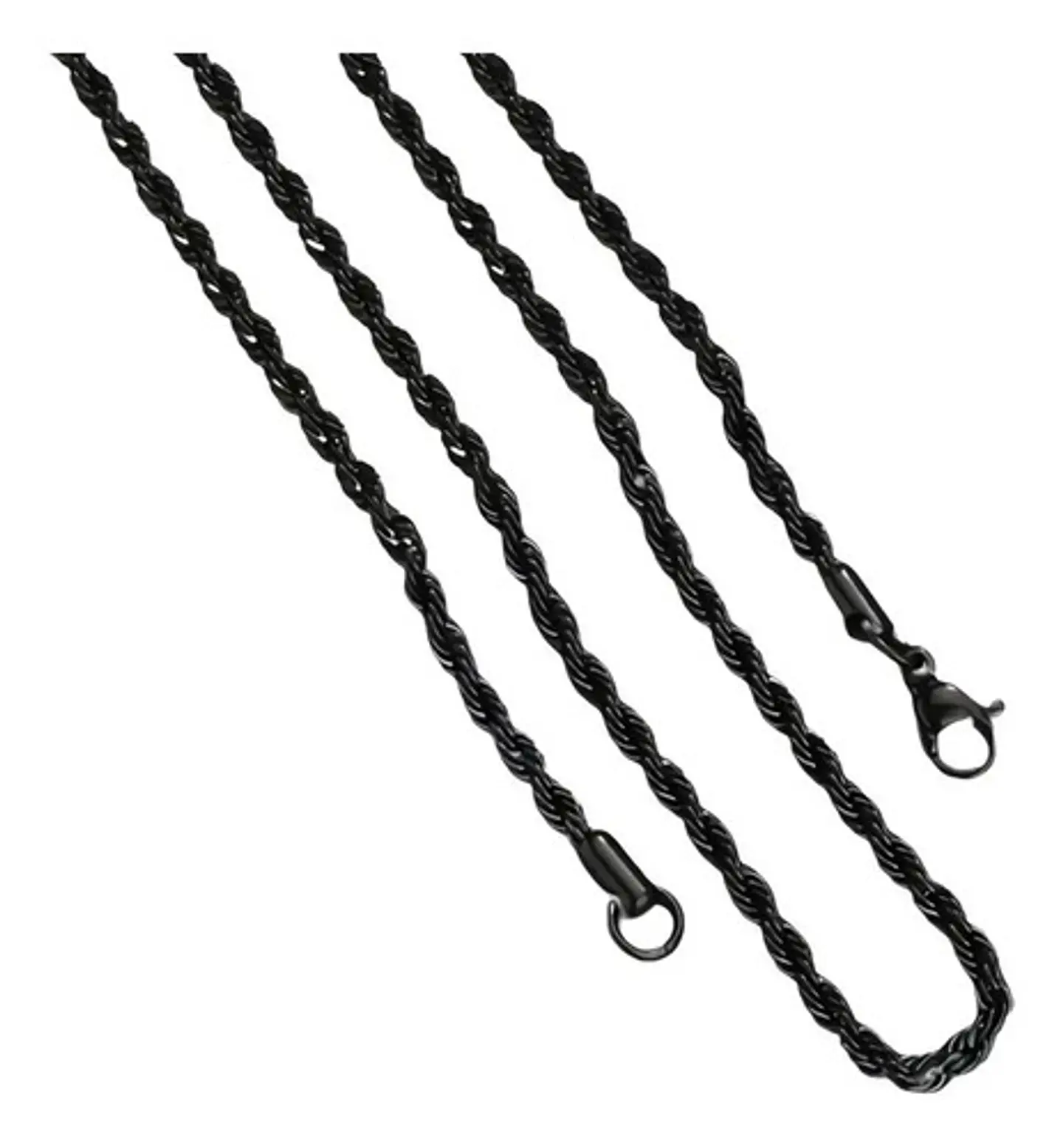 Cadena Soga 4 Mm Color Oro Acero 50 Cm Trenzada Hombre Mujer 12