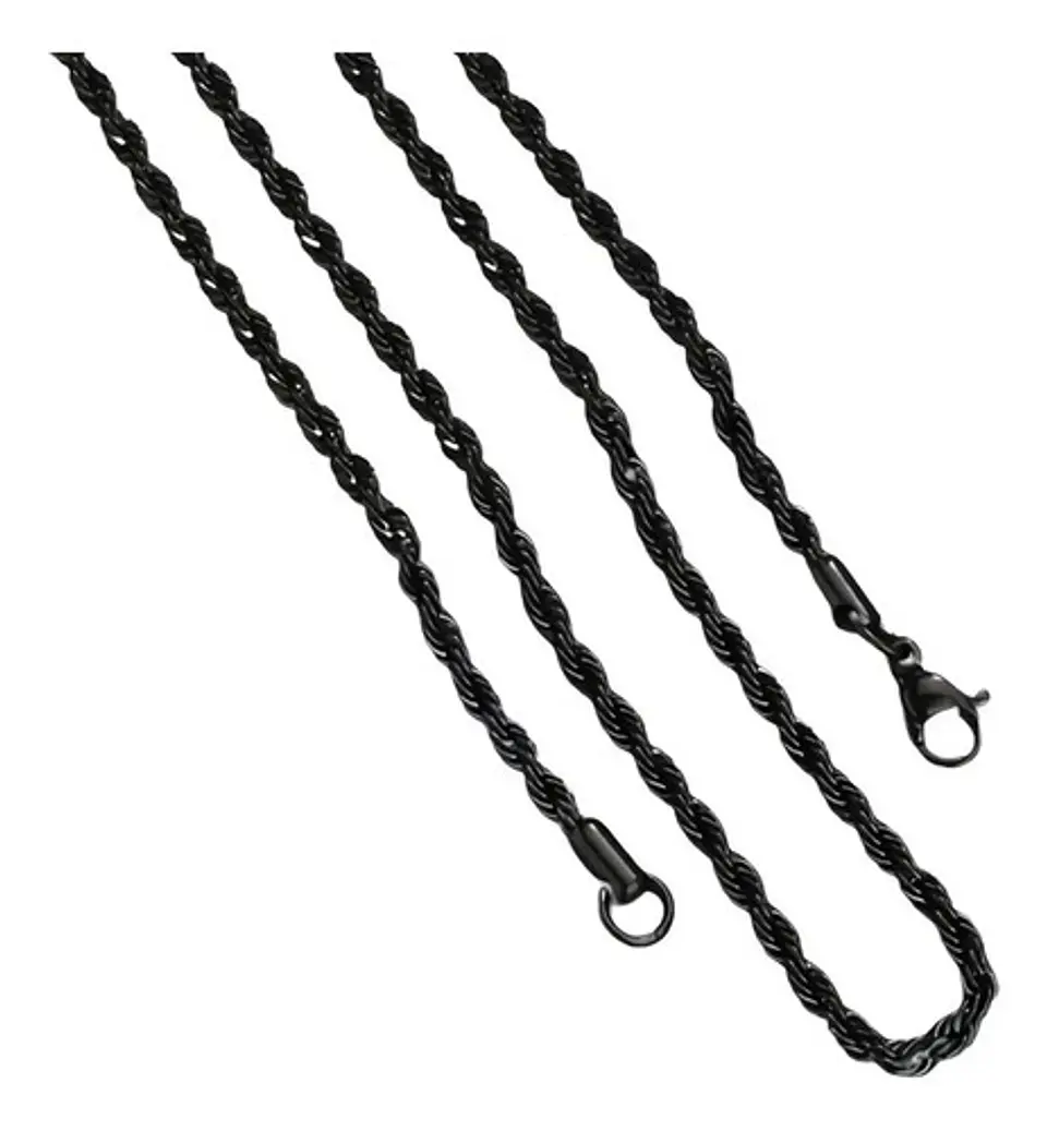 Cadena Soga 4 Mm Color Oro Acero 50 Cm Trenzada Hombre Mujer 12