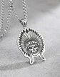 Collar Para Hombre Dije Cacique Calavera Acero Color Plata - Miniatura 2
