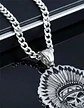 Collar Para Hombre Dije Cacique Calavera Acero Color Plata - Miniatura 6