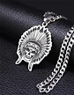 Collar Para Hombre Dije Cacique Calavera Acero Color Plata - Miniatura 10