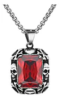 Collar Cráneos Piedra Color Plata Acero Inoxidable Hombre - Miniatura 1