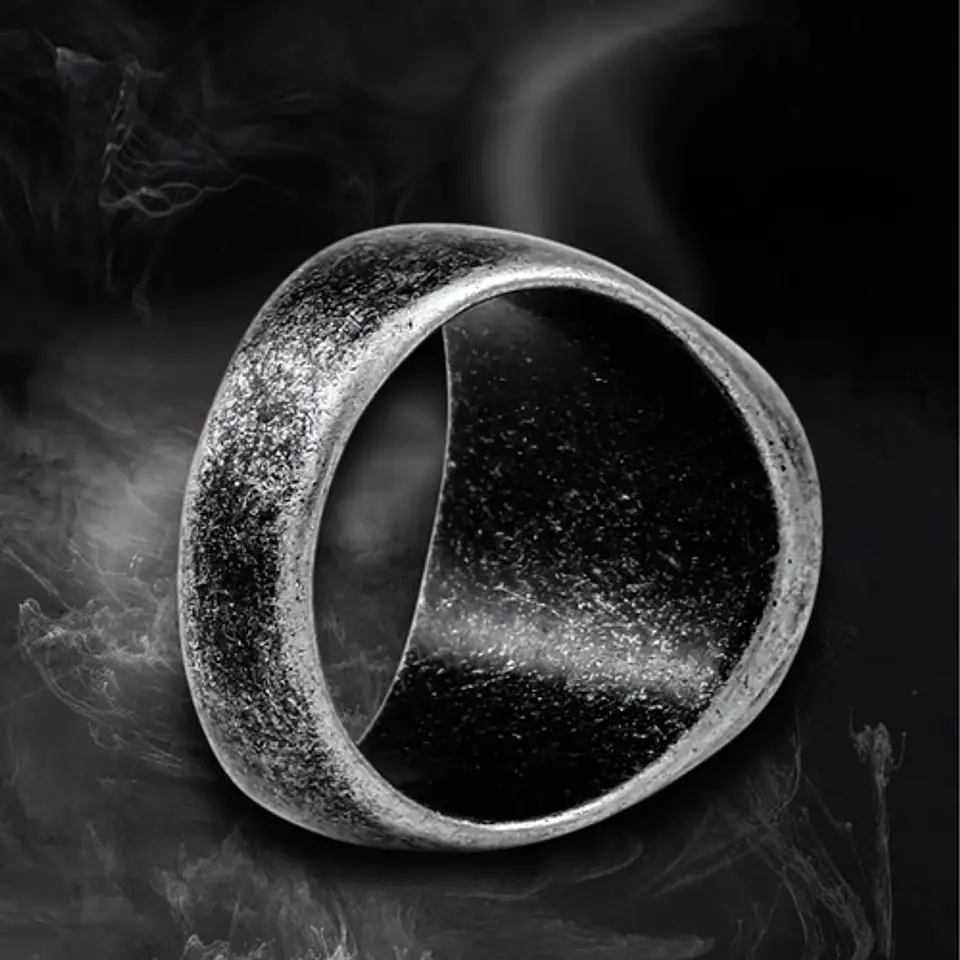 Anillo Color Plata Totem Brujula Acero Inoxidable Hombre 6