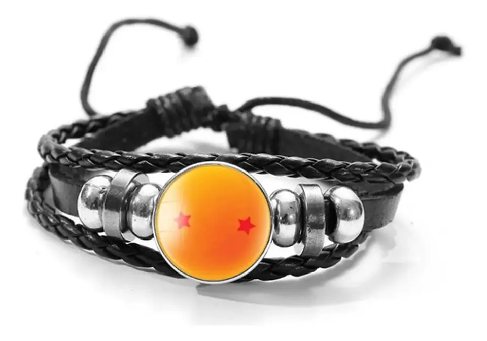 Pulsera Manilla Cuero Esferas De Dragon Ball Z Para Hombre  1