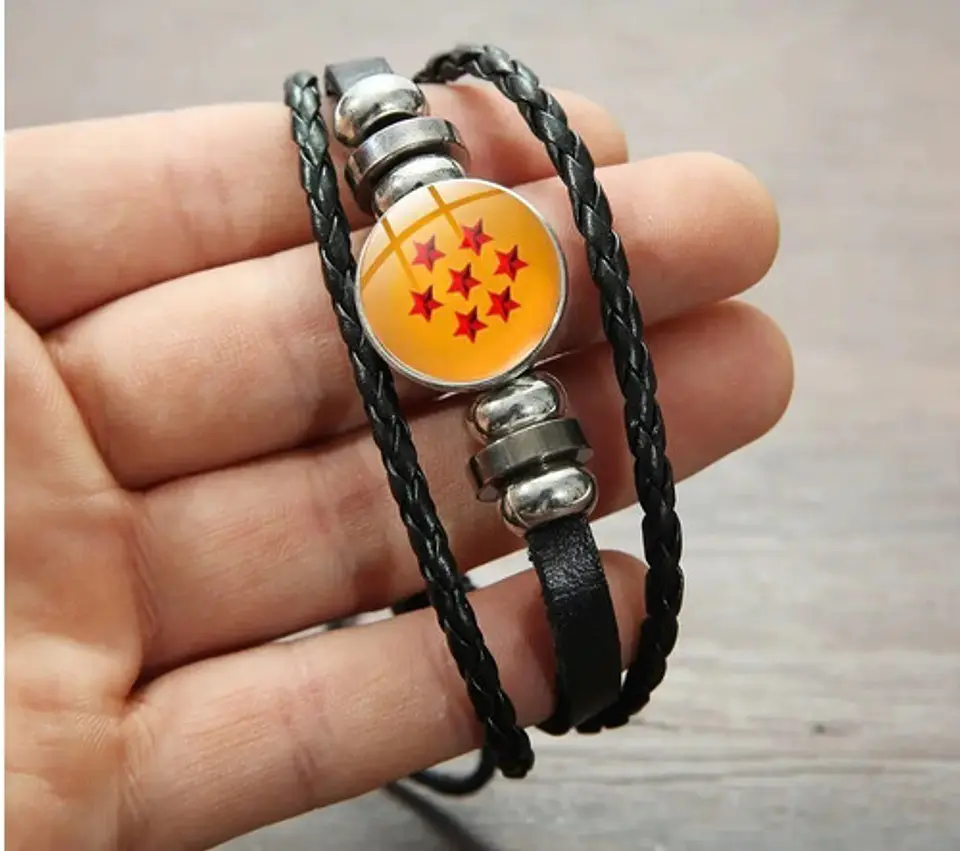 Pulsera Manilla Cuero Esferas De Dragon Ball Z Para Hombre  9