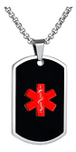 Collar Acero Inoxidable Color Plata Alerta Médica Para Mujer - Miniatura 1