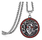 Collar Dije Medusa Color Plata Acero Inoxidable Para Hombre - Miniatura 1