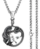 Collar Dije Medusa Color Plata Acero Inoxidable Para Hombre - Miniatura 6