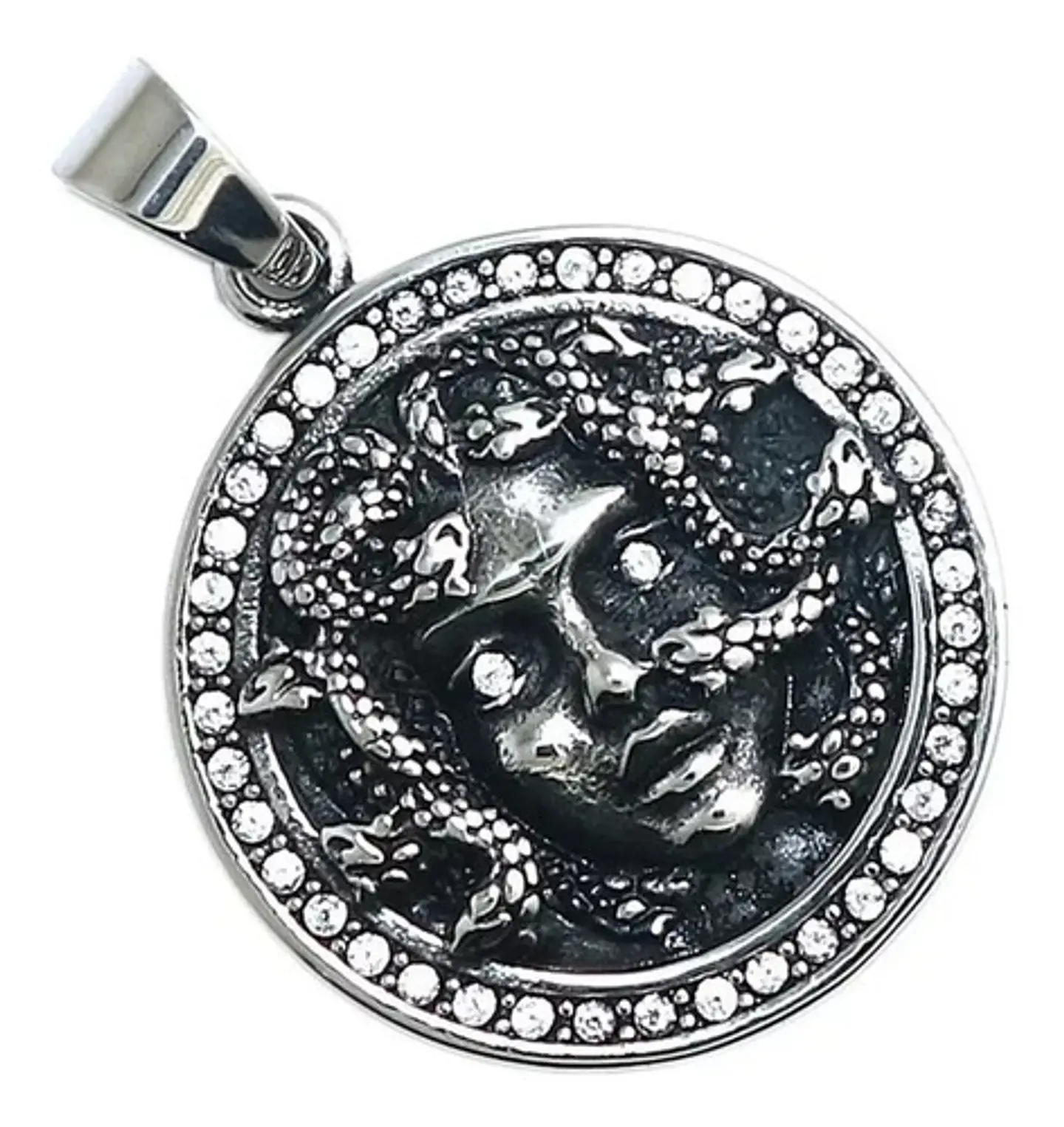 Collar Dije Medusa Color Plata Acero Inoxidable Para Hombre 17