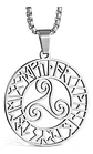 Collar Acero Inoxidable Color Plata Vórtice Vikingo Hombre Plateado - Miniatura 1