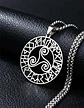 Collar Acero Inoxidable Color Plata Vórtice Vikingo Hombre Plateado - Miniatura 9