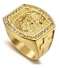 Anillo Color Oro Acero Inoxidable Jesucristo Piedras Hombre - Miniatura 1