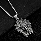 Collar Para Hombre Y Mujer Dije Indio Americano Color Plata - Miniatura 4
