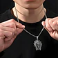 Collar Para Hombre Y Mujer Dije Indio Americano Color Plata - Miniatura 9