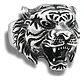 Anillo Color Plata Cabeza Tigre Acero Inoxidable Para Hombre - Miniatura 1