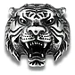 Anillo Color Plata Cabeza Tigre Acero Inoxidable Para Hombre - Miniatura 2