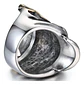 Anillo Para Hombre Forma Cráneo Llamas De Acero Color Plata - Miniatura 3