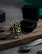 Anillo Para Hombre Forma Cráneo Llamas De Acero Color Plata - Miniatura 9