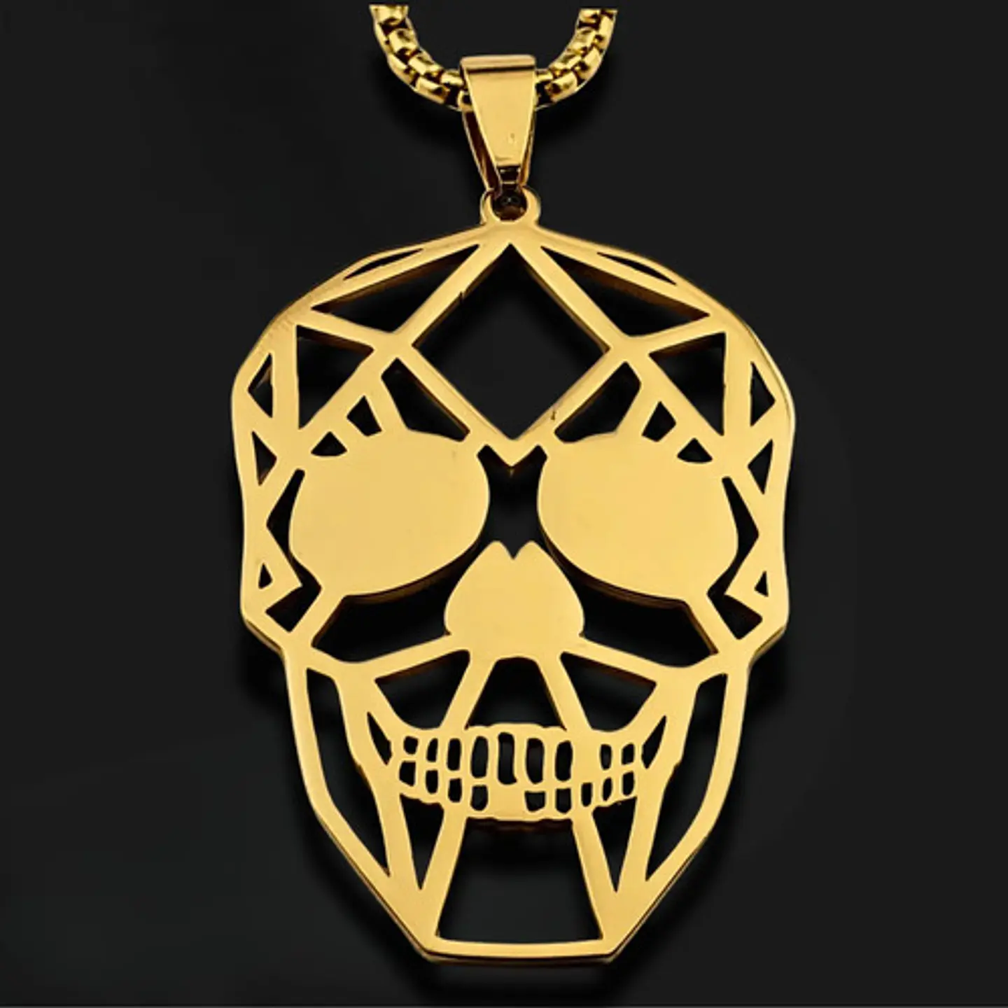 Collar Acero Inoxidable Color Negro Cráneo Calavera Mujer 5