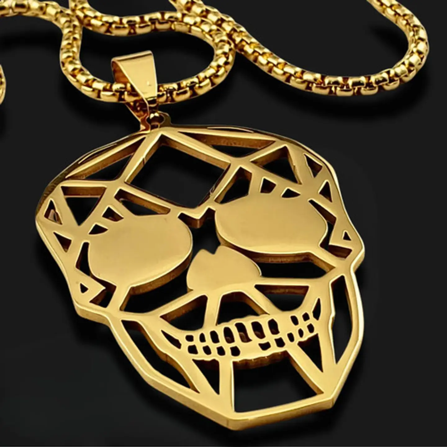 Collar Acero Inoxidable Color Negro Cráneo Calavera Mujer 6