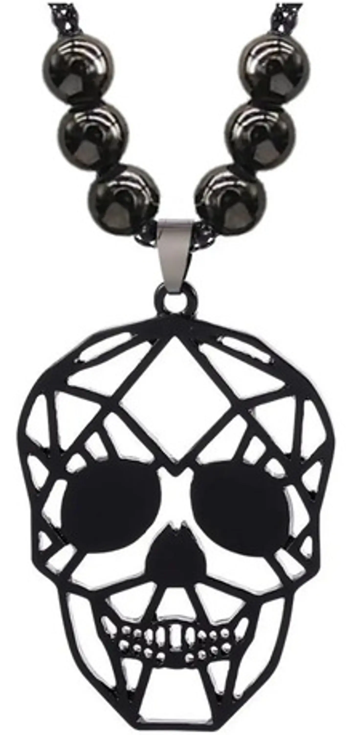 Collar Acero Inoxidable Color Negro Cráneo Calavera Mujer 10