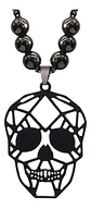 Collar Acero Inoxidable Color Negro Cráneo Calavera Mujer - Miniatura 10