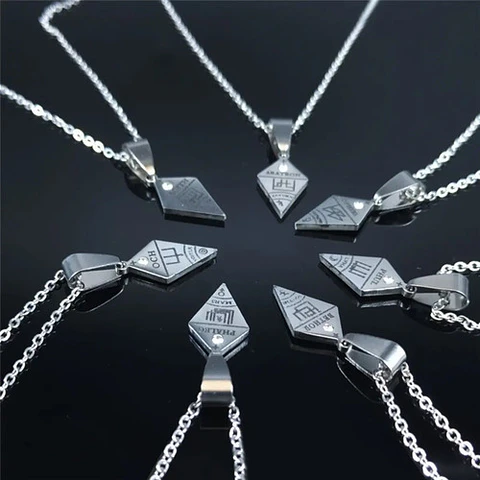 Set De Collares Para Hombre Mujer Con Dijes Goetia De Acero