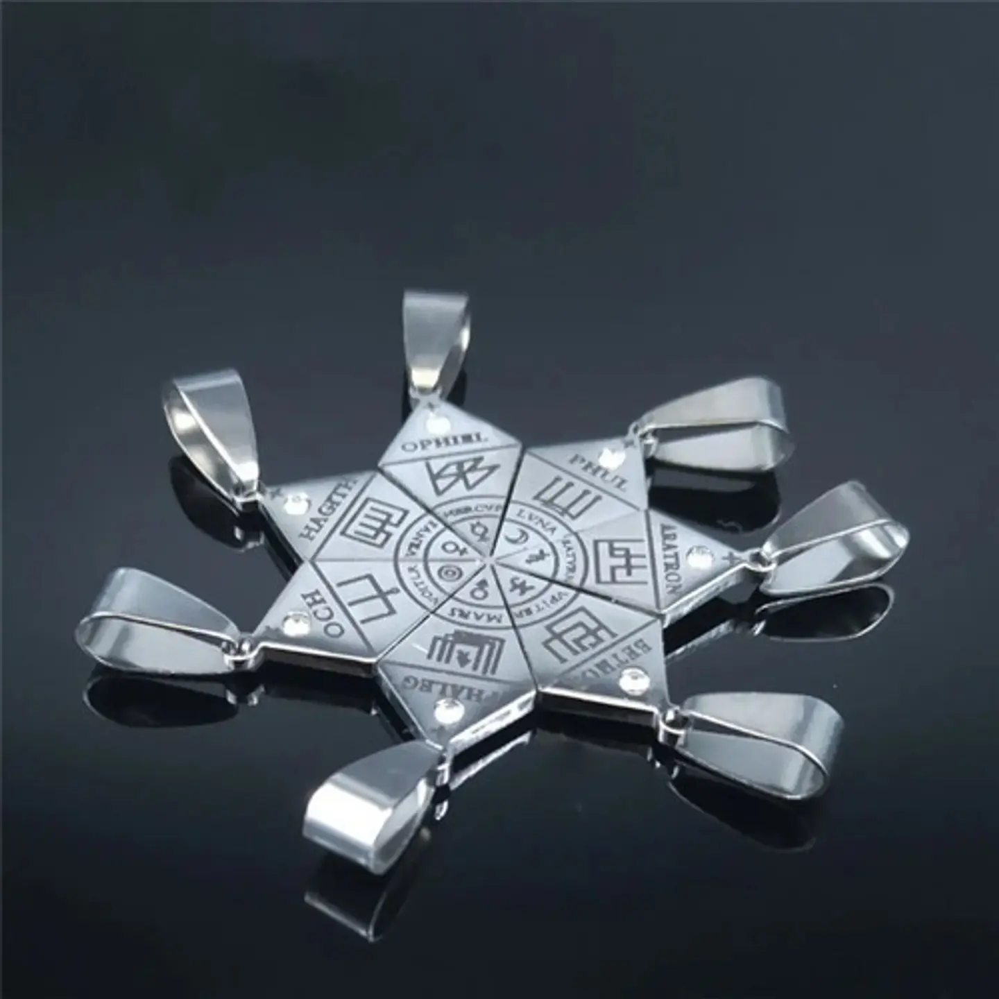 Set De Collares Para Hombre Mujer Con Dijes Goetia De Acero 5