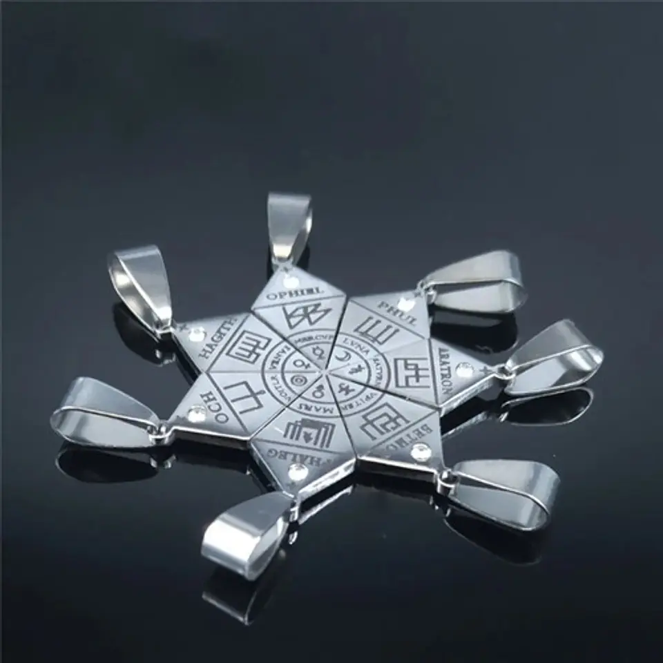 Set De Collares Para Hombre Mujer Con Dijes Goetia De Acero 5