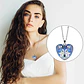 Collar Dije Cristal Corazón Galaxia Lobo Color Plata Mujer - Miniatura 2