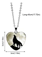 Collar Dije Cristal Corazón Galaxia Lobo Color Plata Mujer - Miniatura 8