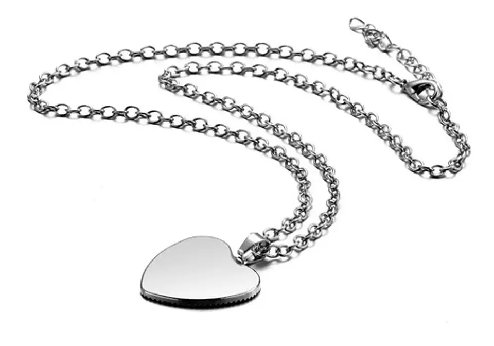 Collar Dije Cristal Corazón Galaxia Lobo Color Plata Mujer 15