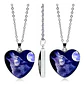 Collar Dije Cristal Corazón Galaxia Lobo Color Plata Mujer - Miniatura 19